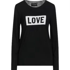 Zadig & Voltaire merino fine wool top LOVE long sleeve with tags sz MEDIUM